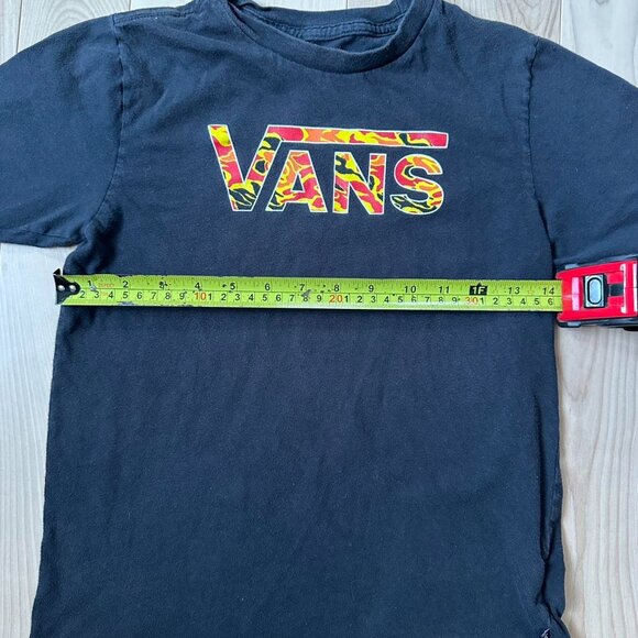 Vans Flame Logo Tee – Black Fitted T-Shirt - Picture 7 of 8